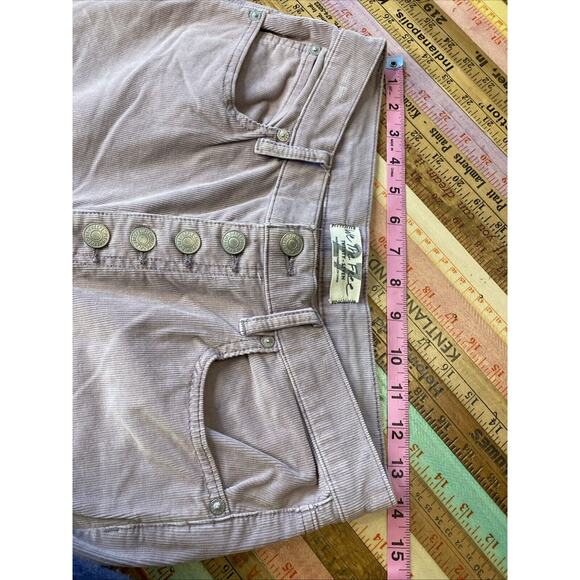 We The FREE People Pants 27 Lilac Corduroy Stretchy Skinny Pants Button Fly - Picture 10 of 15